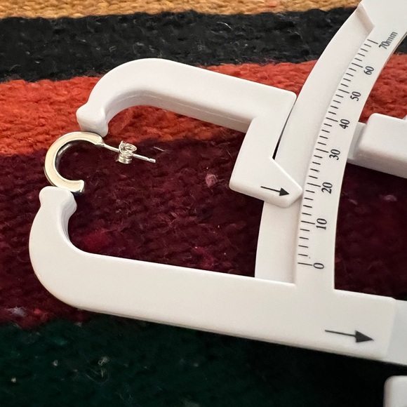 ❤️ 925 Inlaid Lapis Lazuli & Lab Opal Half Hoop Earrings Signed Navajo NM - Picture 9 of 10